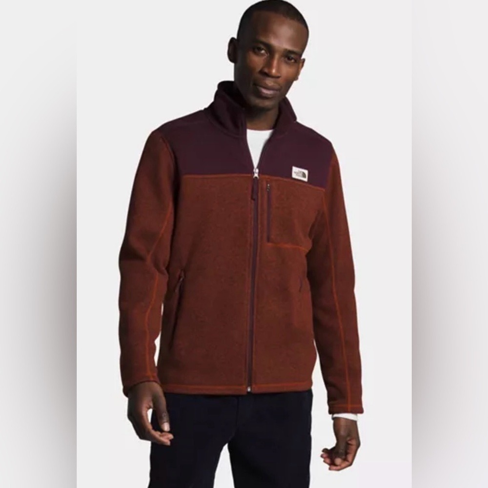 The North Face Gordon Lyons Full Zip Fleece Sweater Jacket Brandywine Orange L